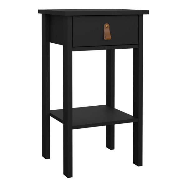 Bedside Table - MAREN Nightstand Matt Black 40cm - Rosalind Collection