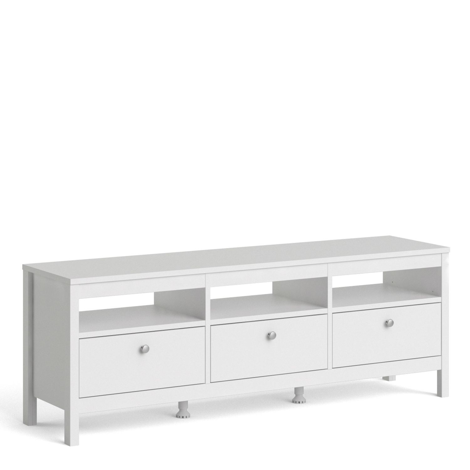 Madrid Tv-unit 3 drawers in White - White - Rosalind Collection
