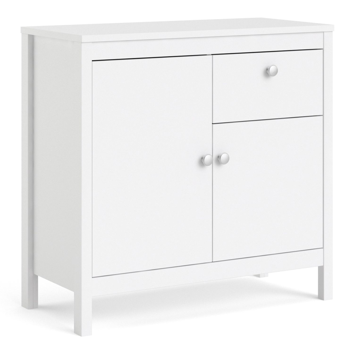 Madrid Sideboard 2 doors + 1 drawer in White - White - Rosalind Collection