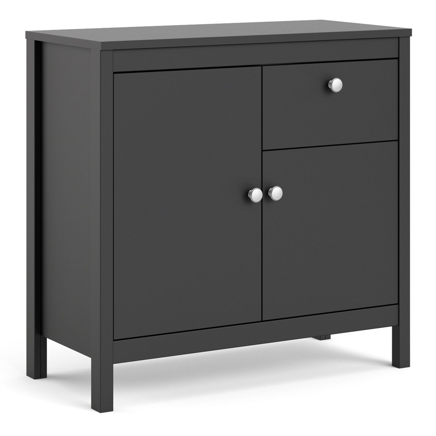 Madrid Sideboard 2 doors + 1 drawer in Matt Black - Matt Black - Rosalind Collection