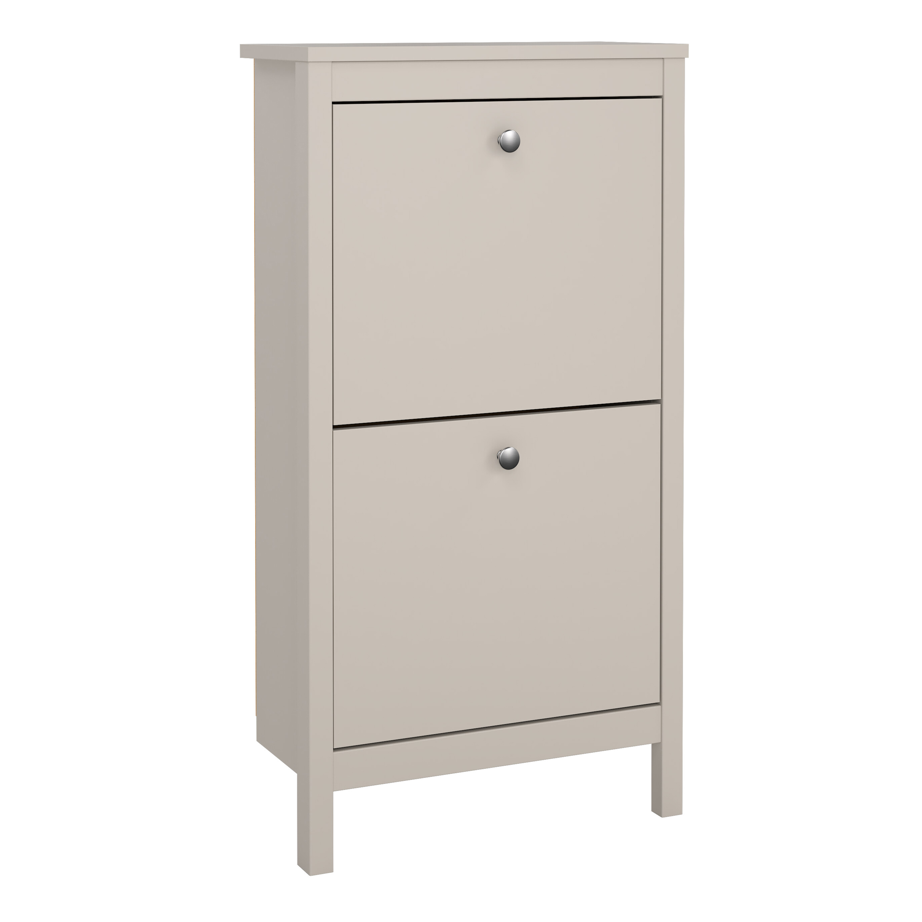 MEMPHIS Tallboy Narrow Shoe Cabinet 2 Flip Down Doors - Beige - Rosalind Collection