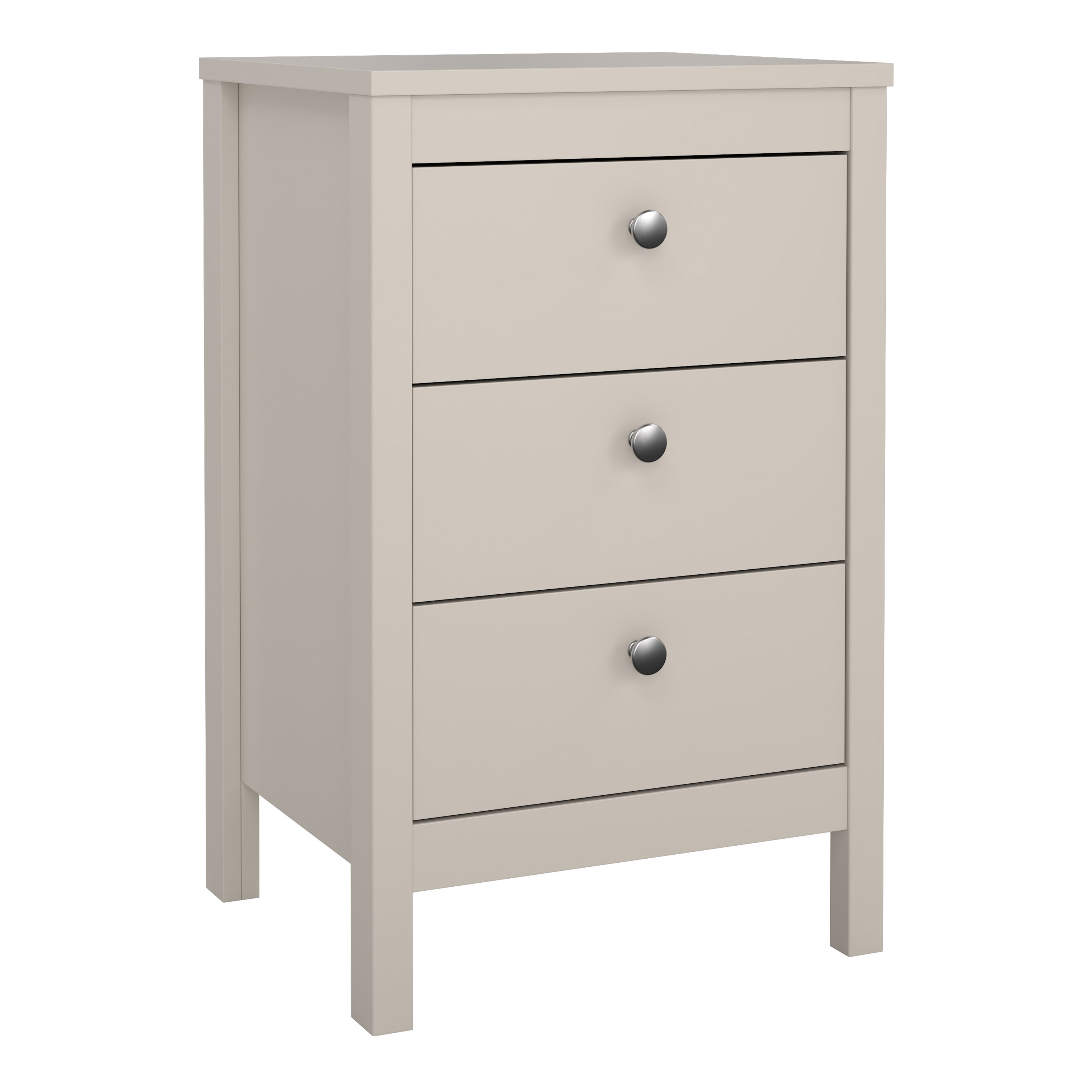 MEMPHIS Bedside Table 3 Drawers in Beige - Rosalind Collection