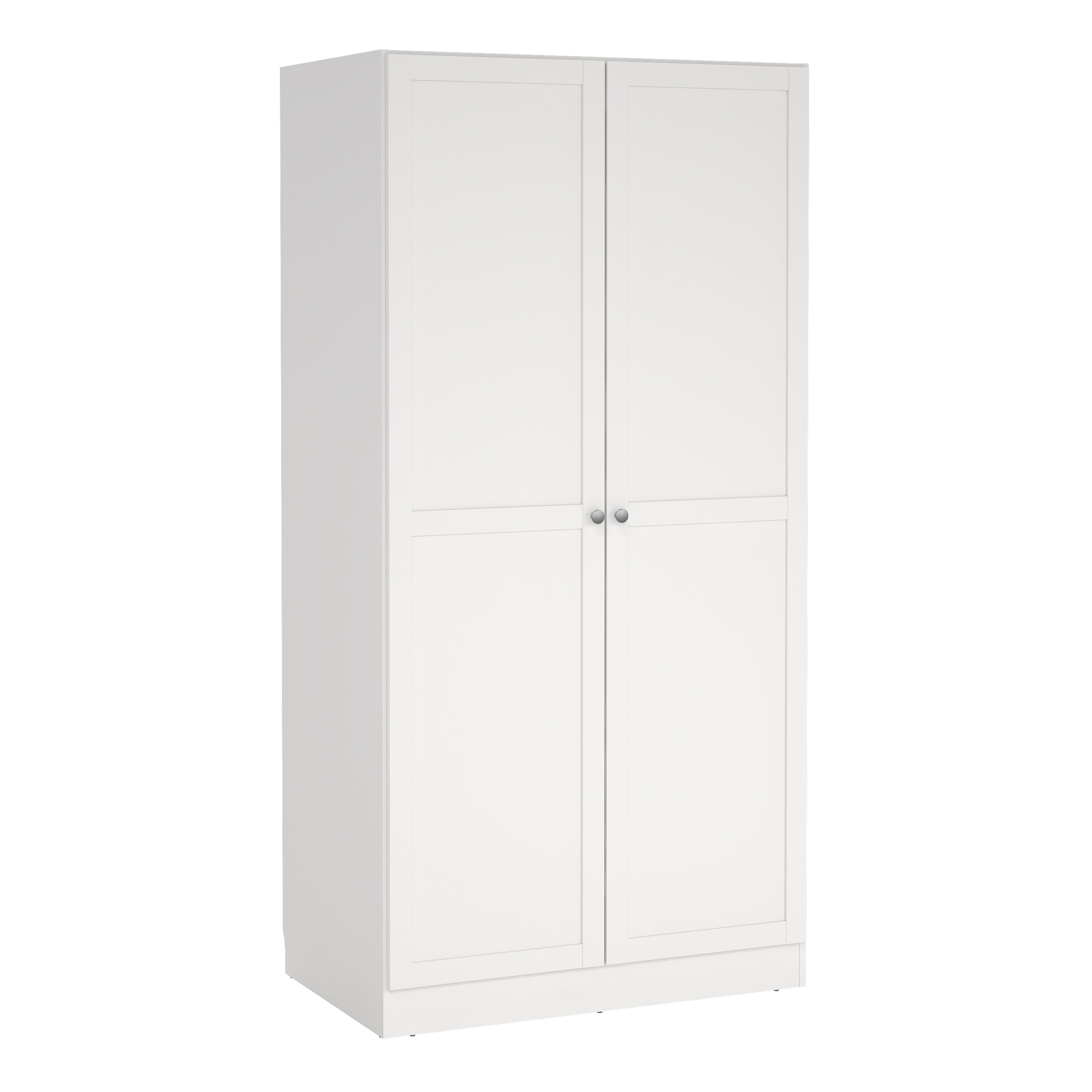 Wardrobe - MANFRED 2 Doors Wardrobe White 99cm - Rosalind Collection