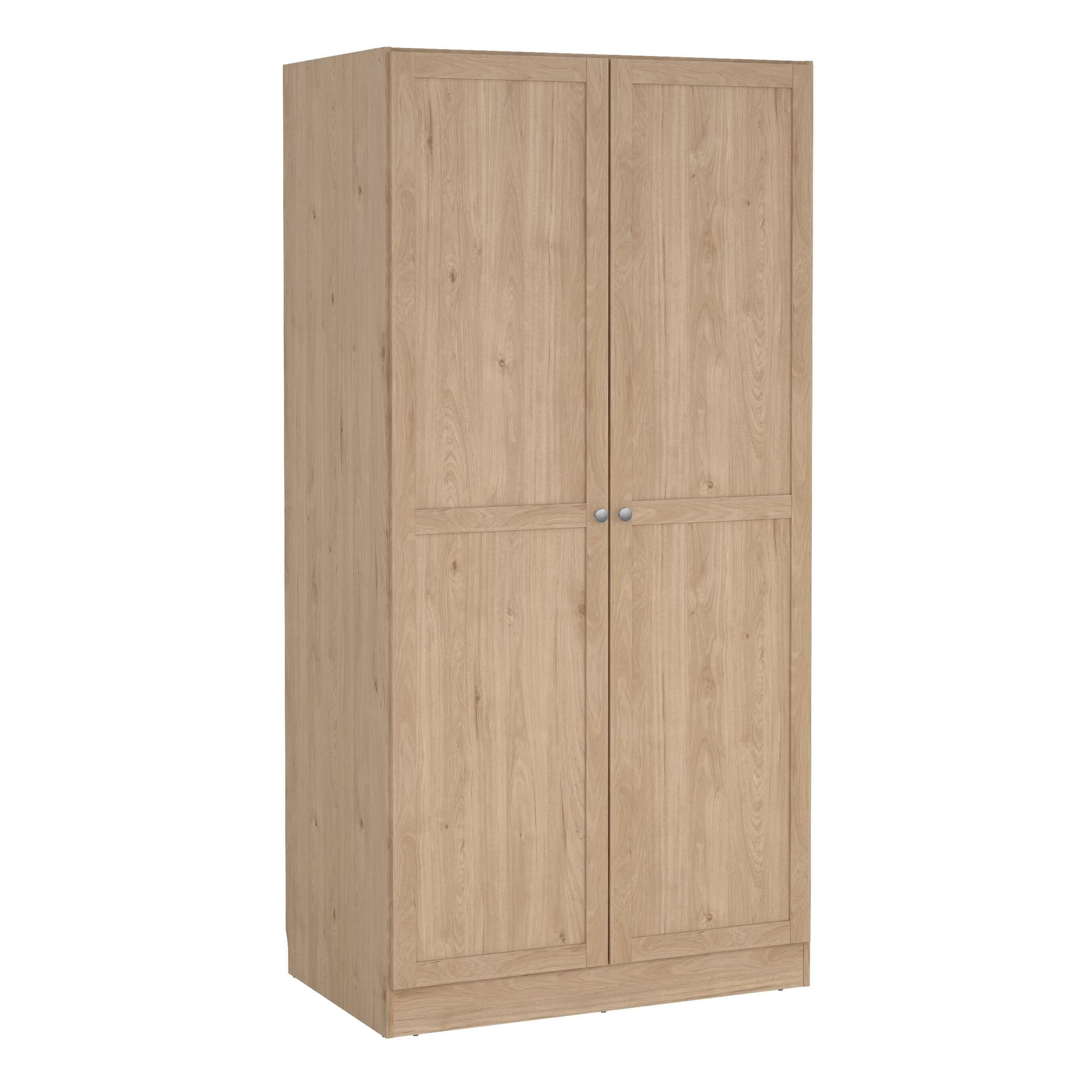 Wardrobe - MANFRED 2 Doors Wardrobe Jackson Hickory Oak 99cm - Rosalind Collection