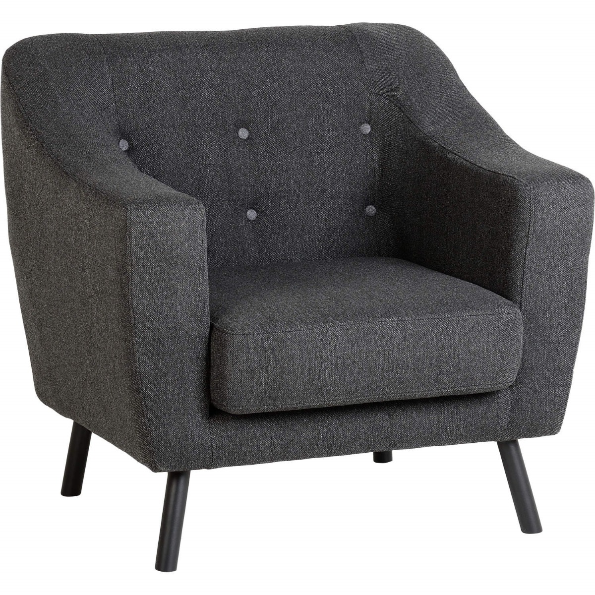 Ashley 1 Seater Sofa - Dark Grey Fabric - Budget Deals