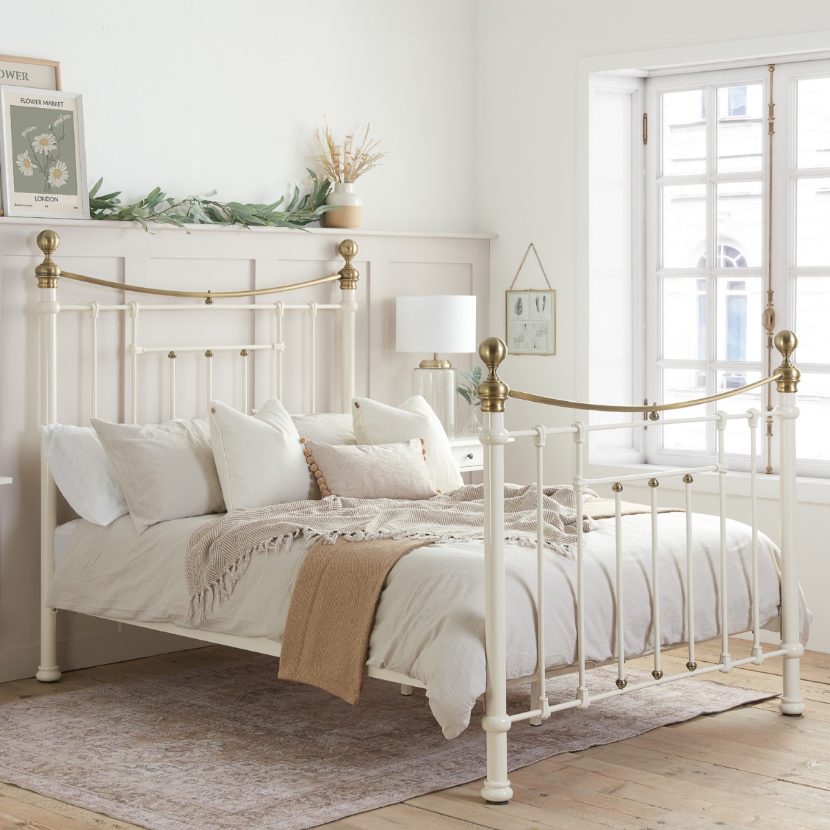 Birlea Bronte Victorian Cream Metal Bed Frame - Double 4ft6 - Birlea Essentials