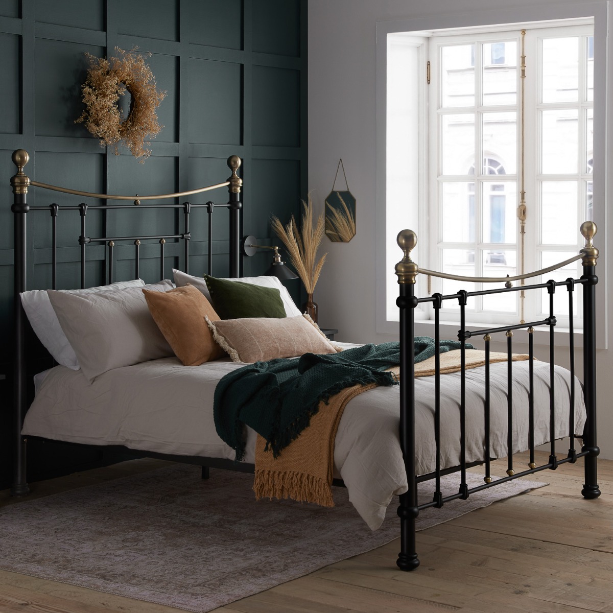 Birlea Bronte Victorian Black Metal Bed Frame - Kingsize 5ft - Birlea Essentials
