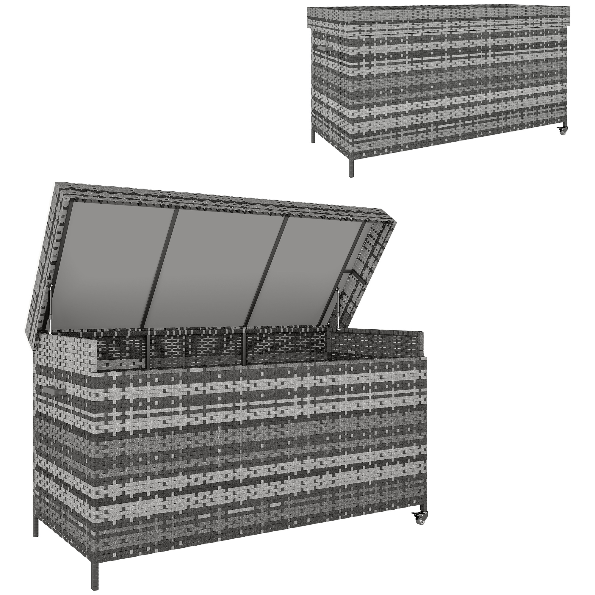 SUNVISTA 627 L Rattan Storage Box Dark Grey - Life Essentials