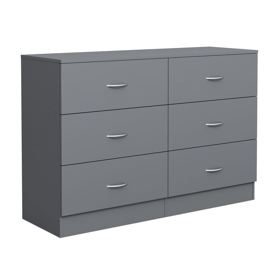 ARVELLO Grey Chest of Drawers - Large-sized, 6 Drawers, Double - Avellino & Wells