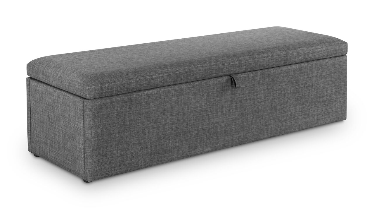 Sorrento Slate Grey Linen Blanket Storage Box - JB Collections