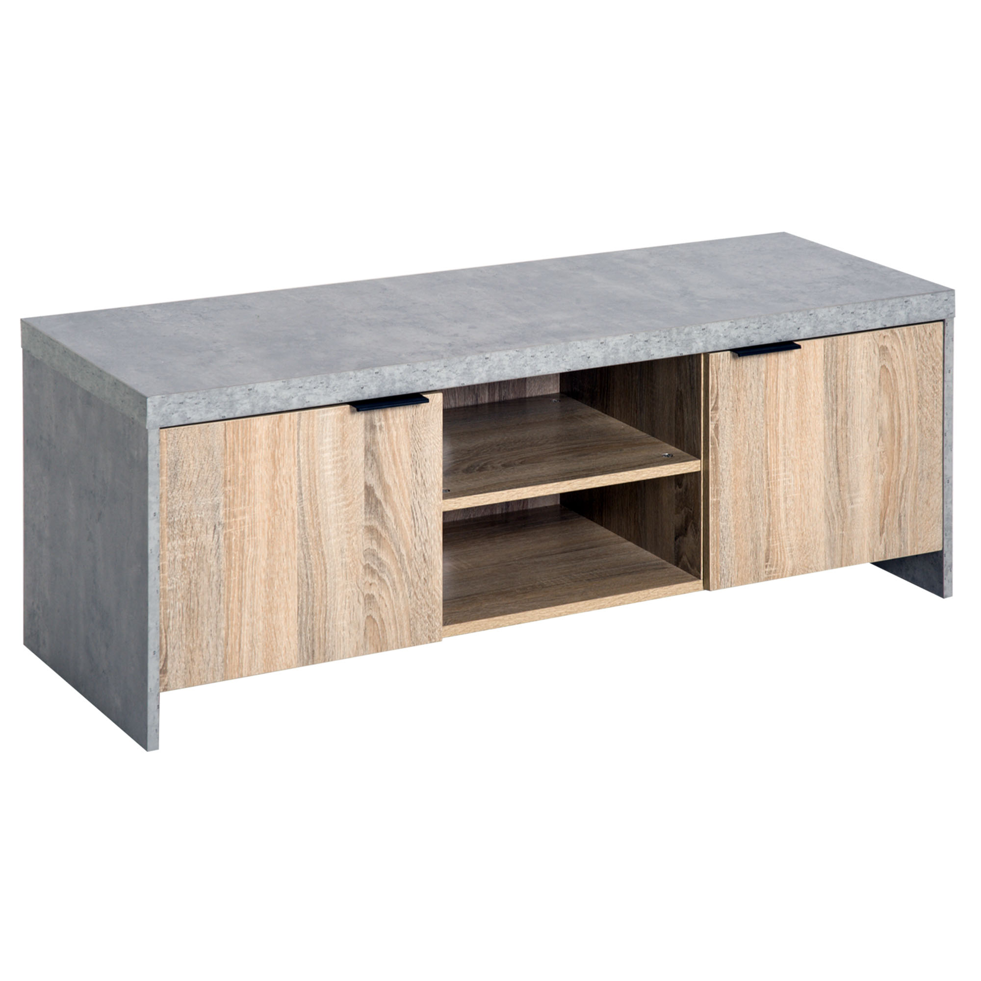1.2M Wooden TV Stand Cabinet Home Media Center DVD CD Storage Unit Entertainment Station Living Room Furniture-Grey - Life Essentials