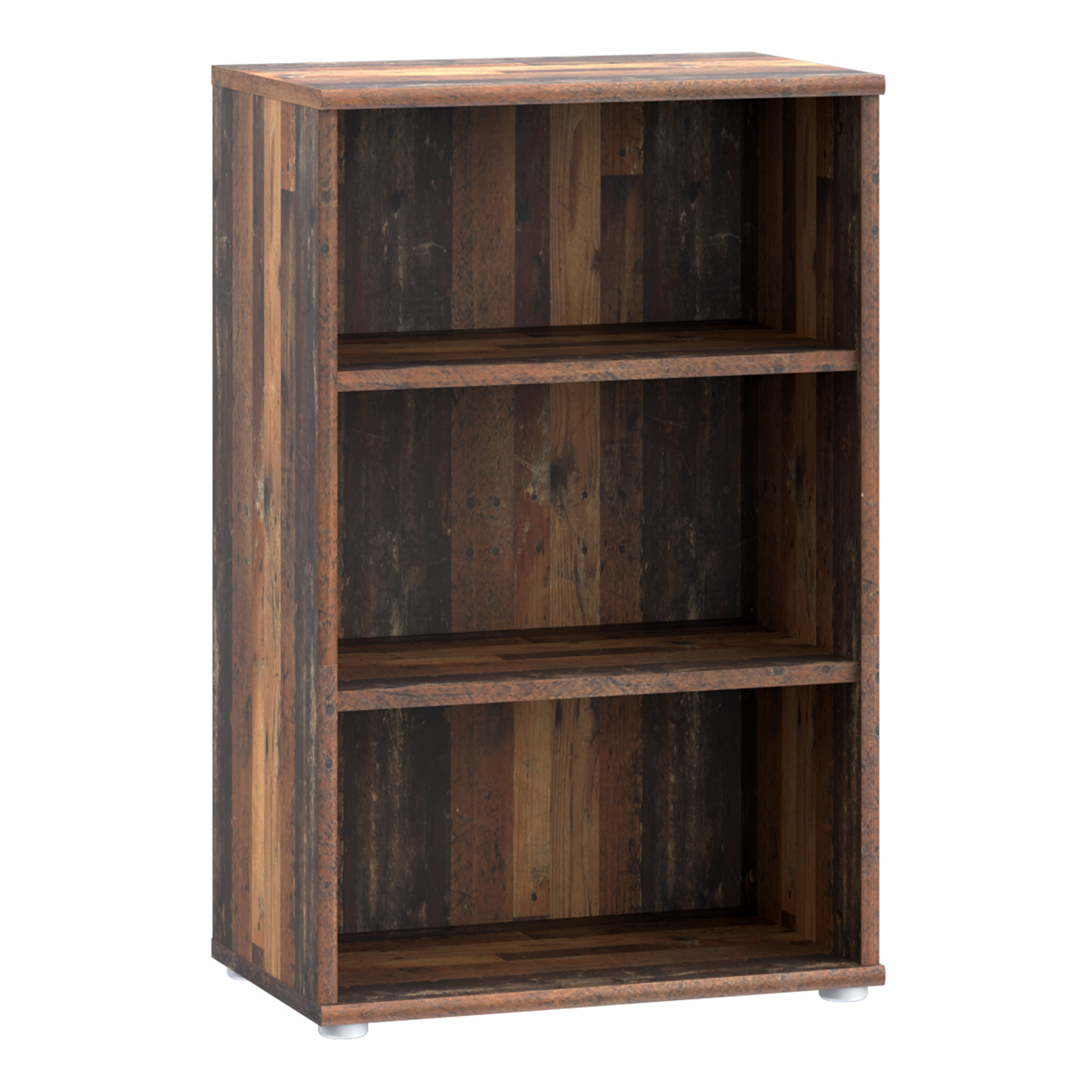 Emna Low Narrow 2 Shelf Bookcase in Vintage Oak - Rosalind Collection