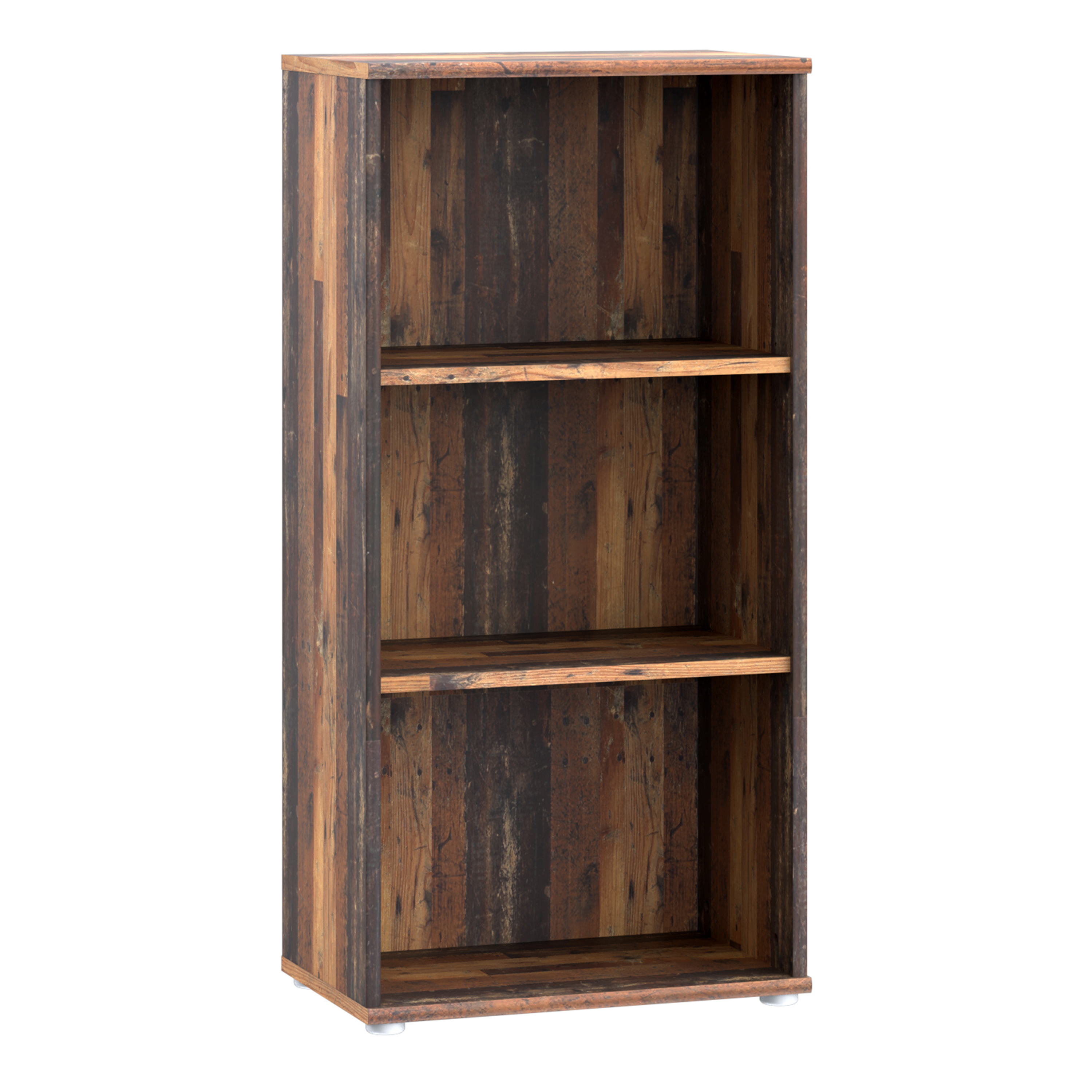 Emna Tall Narrow 2 Shelf Bookcase in Vintage Oak - Rosalind Collection