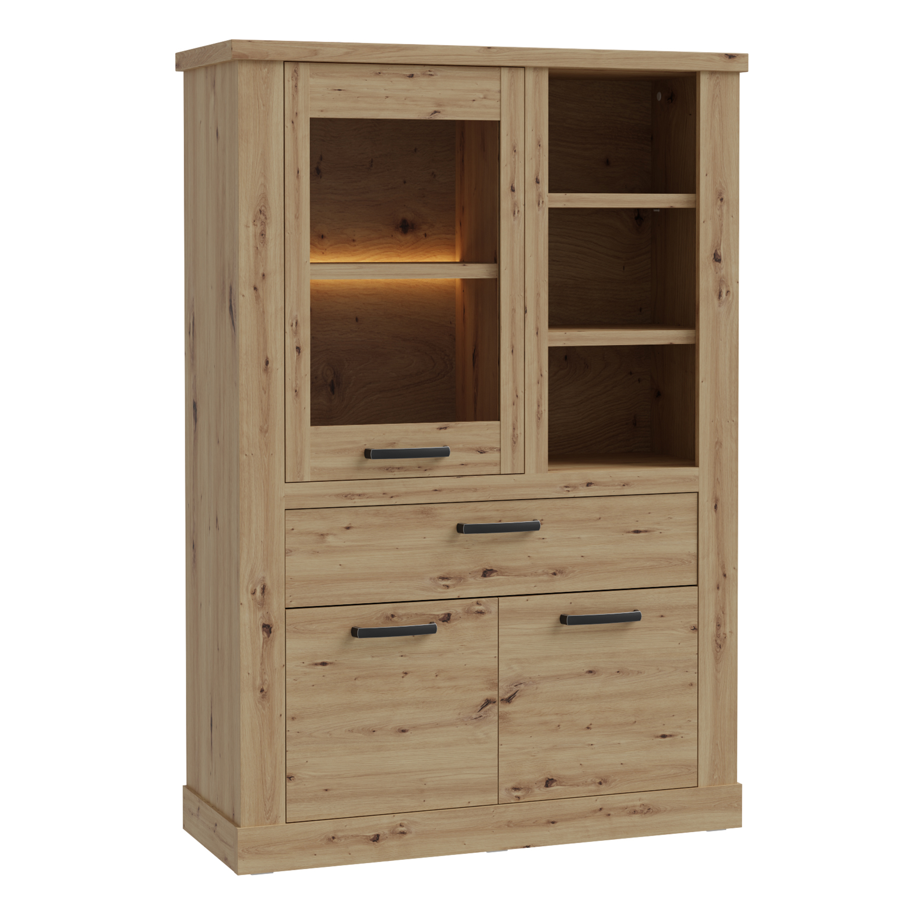 COMI Display Cabinet in Artisan Oak - Rosalind Collection