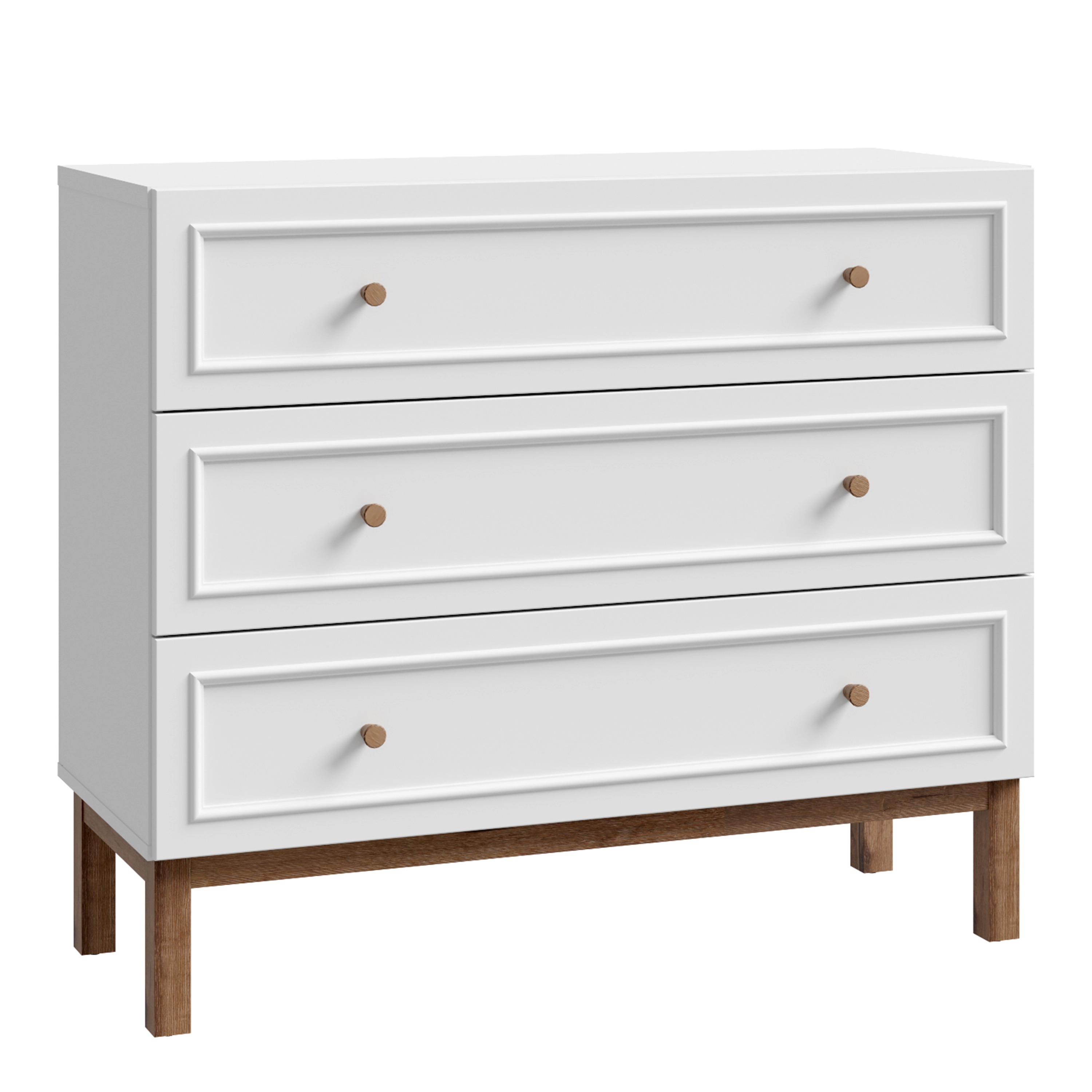 WOFUS Grey Chest of Drawers - Medium-sized, 3 Drawers - Rosalind Collection