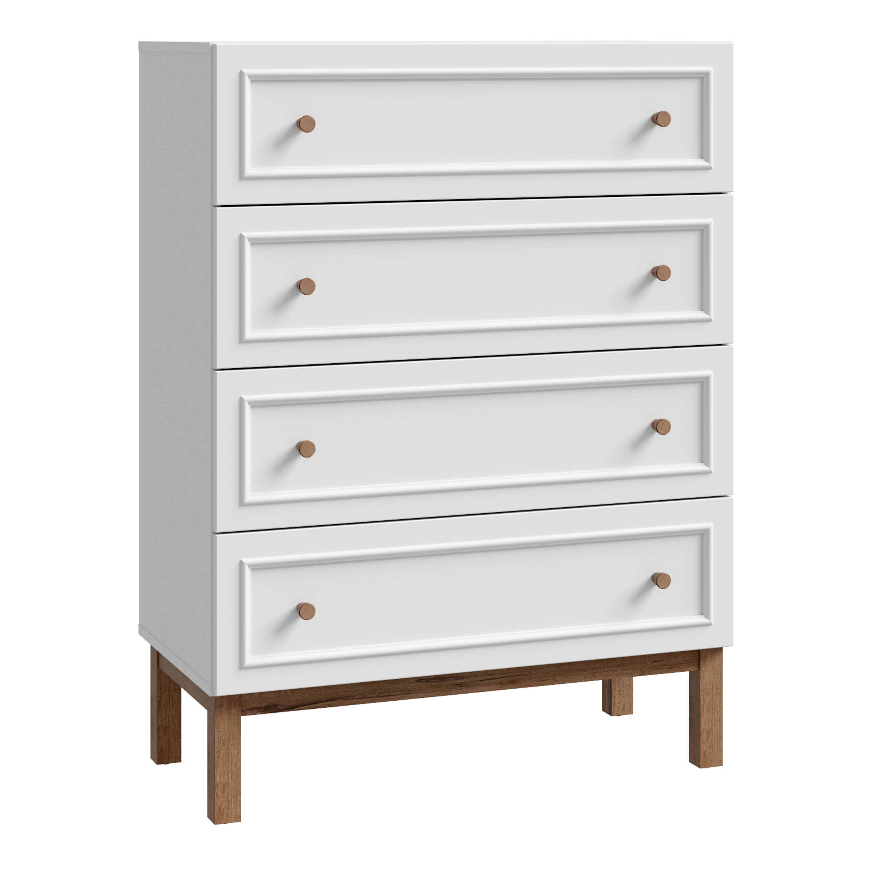 WOFUS Grey Chest of Drawers - Medium-sized, 4 Drawers - Rosalind Collection