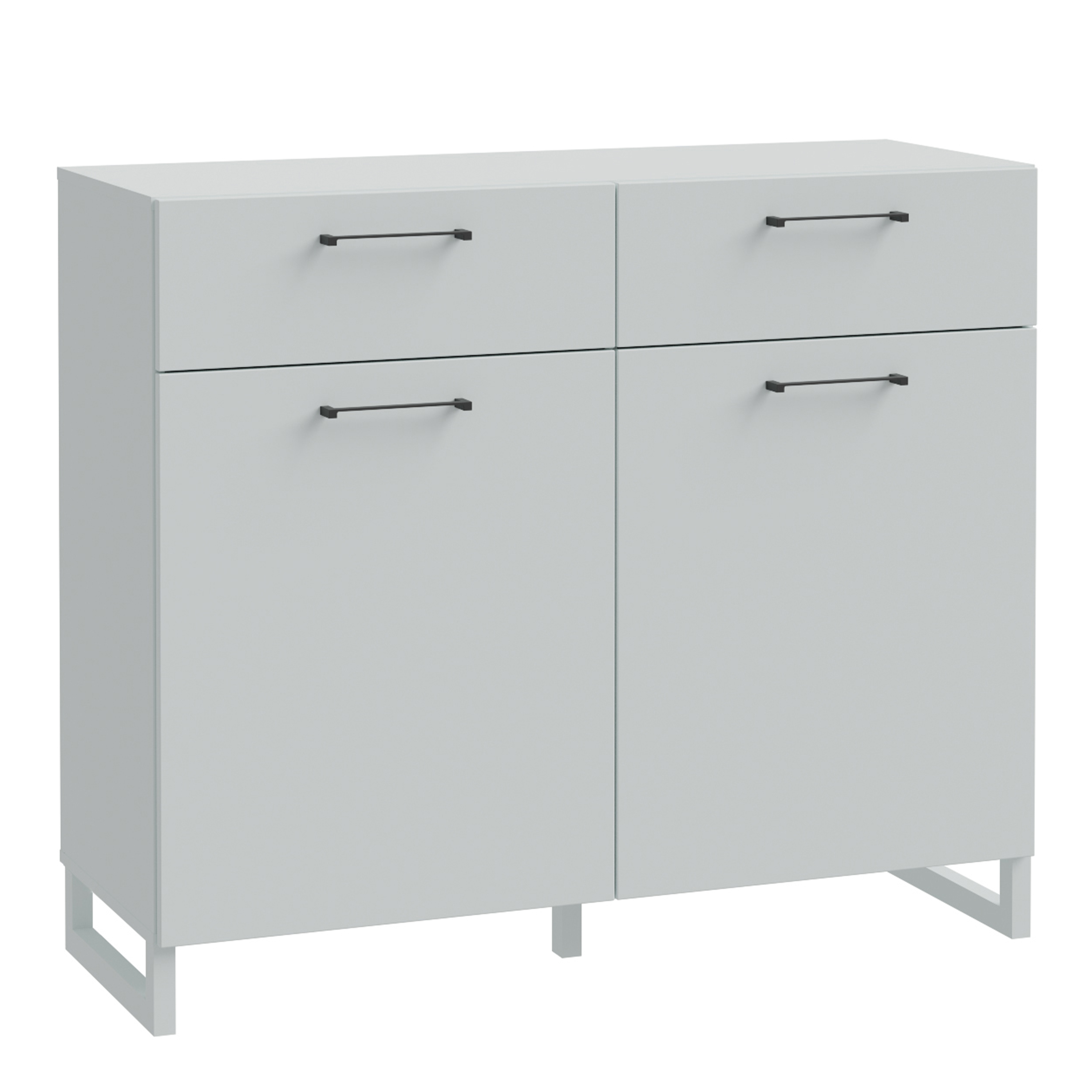 SULI 2 Door Large-sized Sideboard with 2 Drawers - Grey - Rosalind Collection