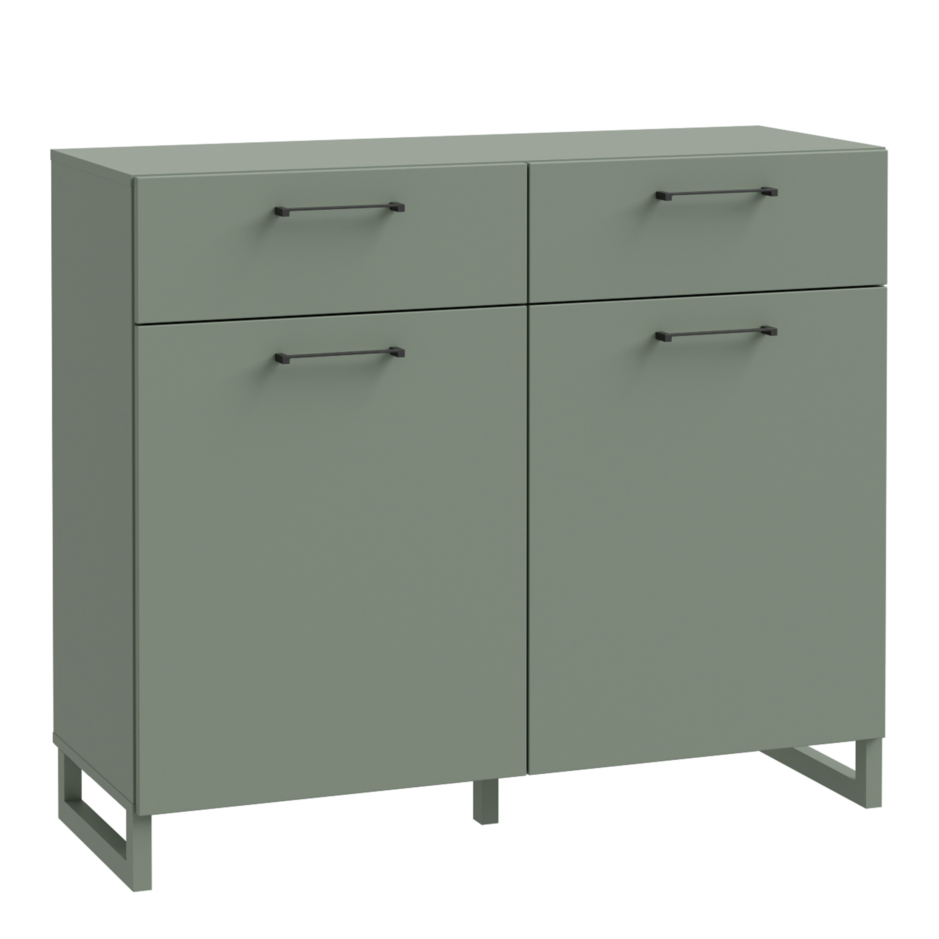 SULI 2 Door Large-sized Sideboard with 2 Drawers - Green - Rosalind Collection