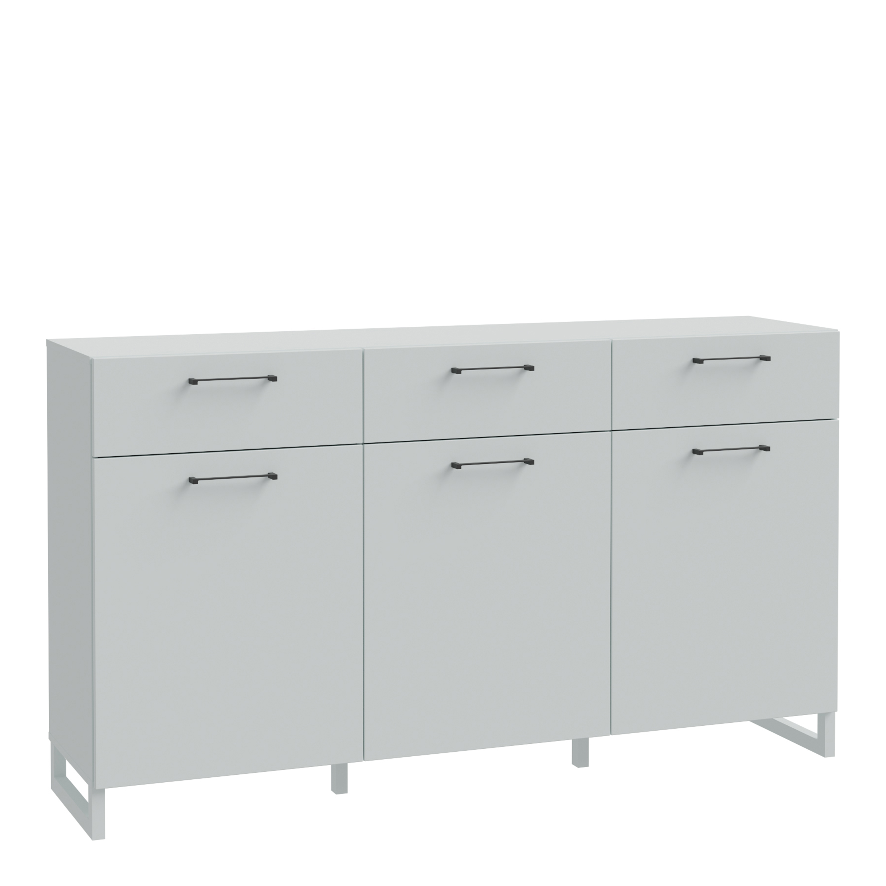 SULI 3 Door Extra Large-sized Sideboard with 3 Drawers - Grey - Rosalind Collection