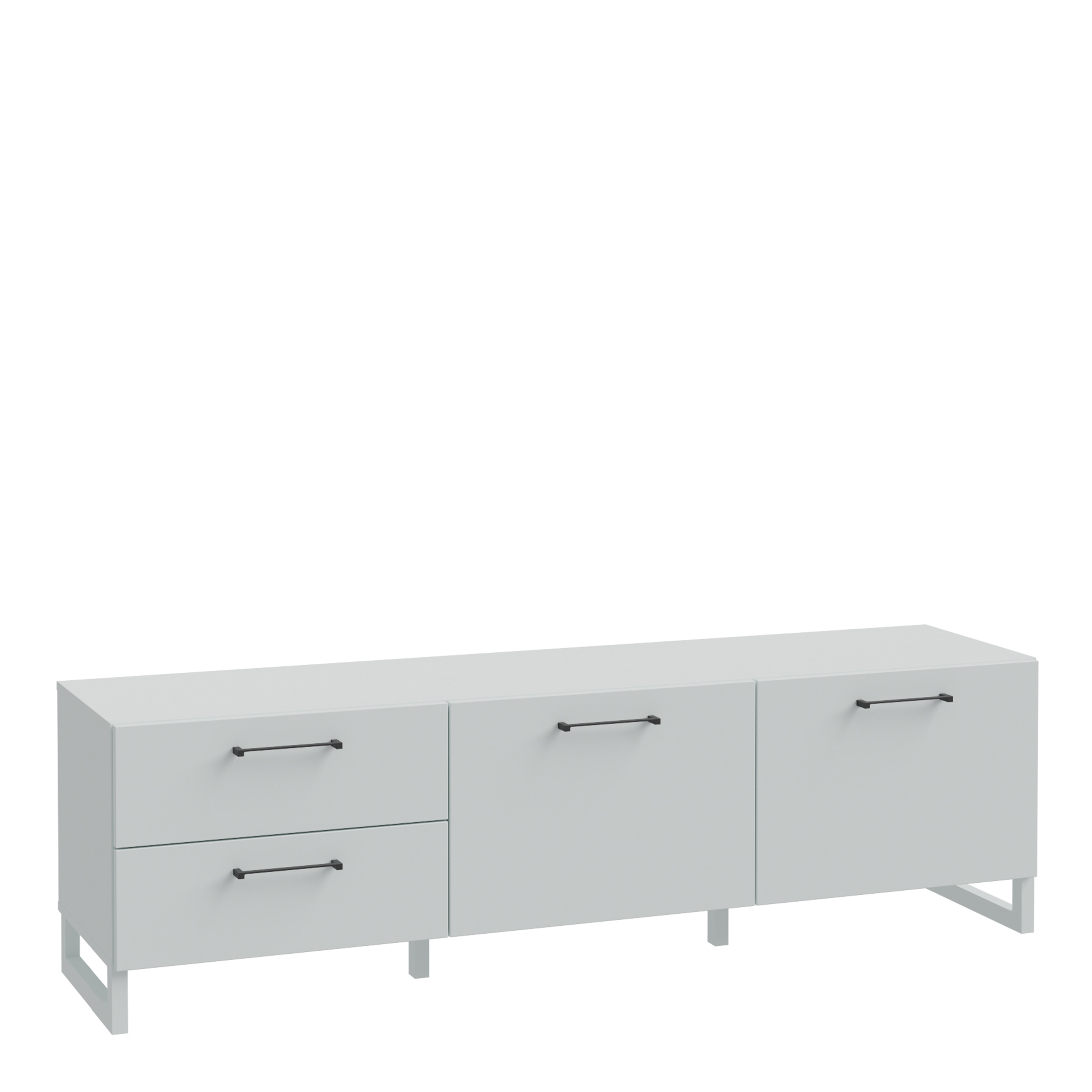 SULI 2 Door 2 Drawer TV Unit in Light Grey - Rosalind Collection