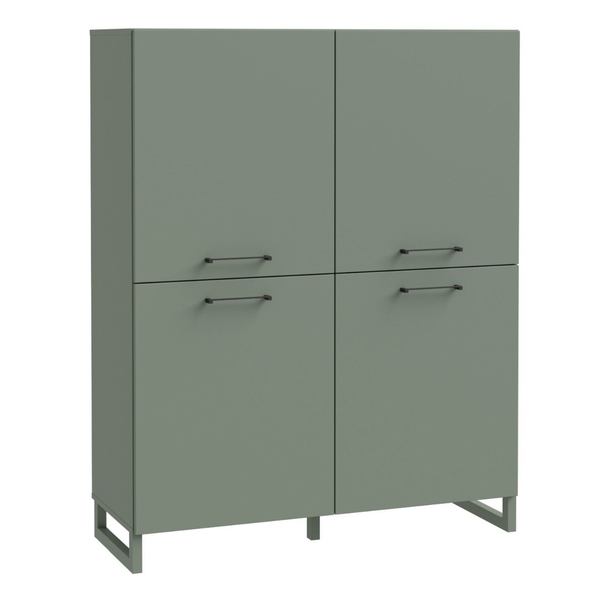 SULI 4 Door Highboard in Sage Green - Rosalind Collection