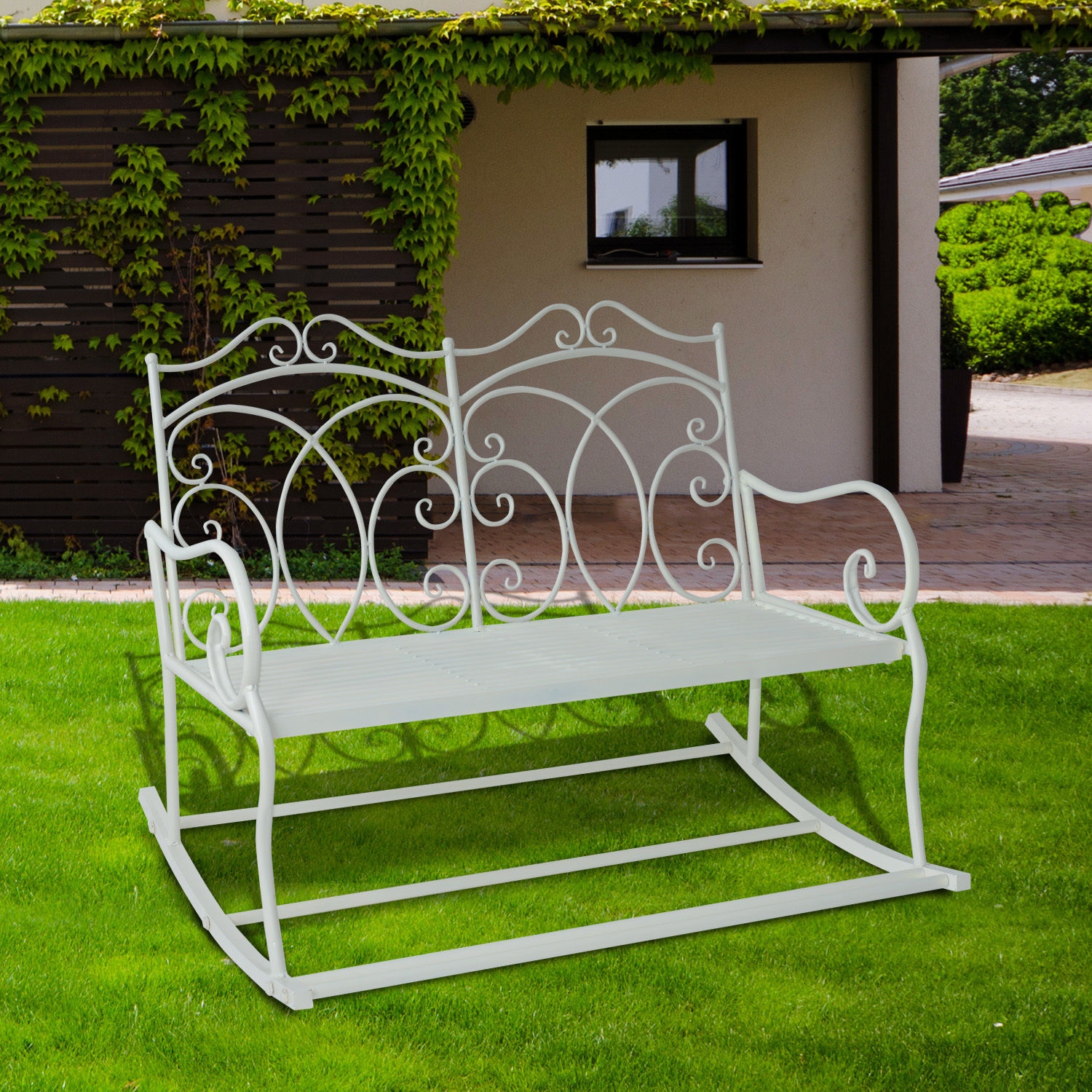 2 Seater Metal Garden Bench - The Garden Savant