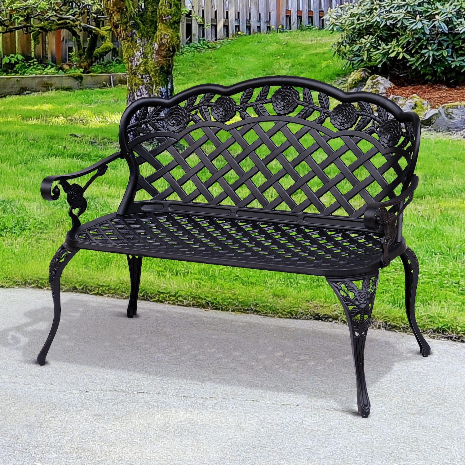 Cast Aluminium Garden Bench - The Garden Savant