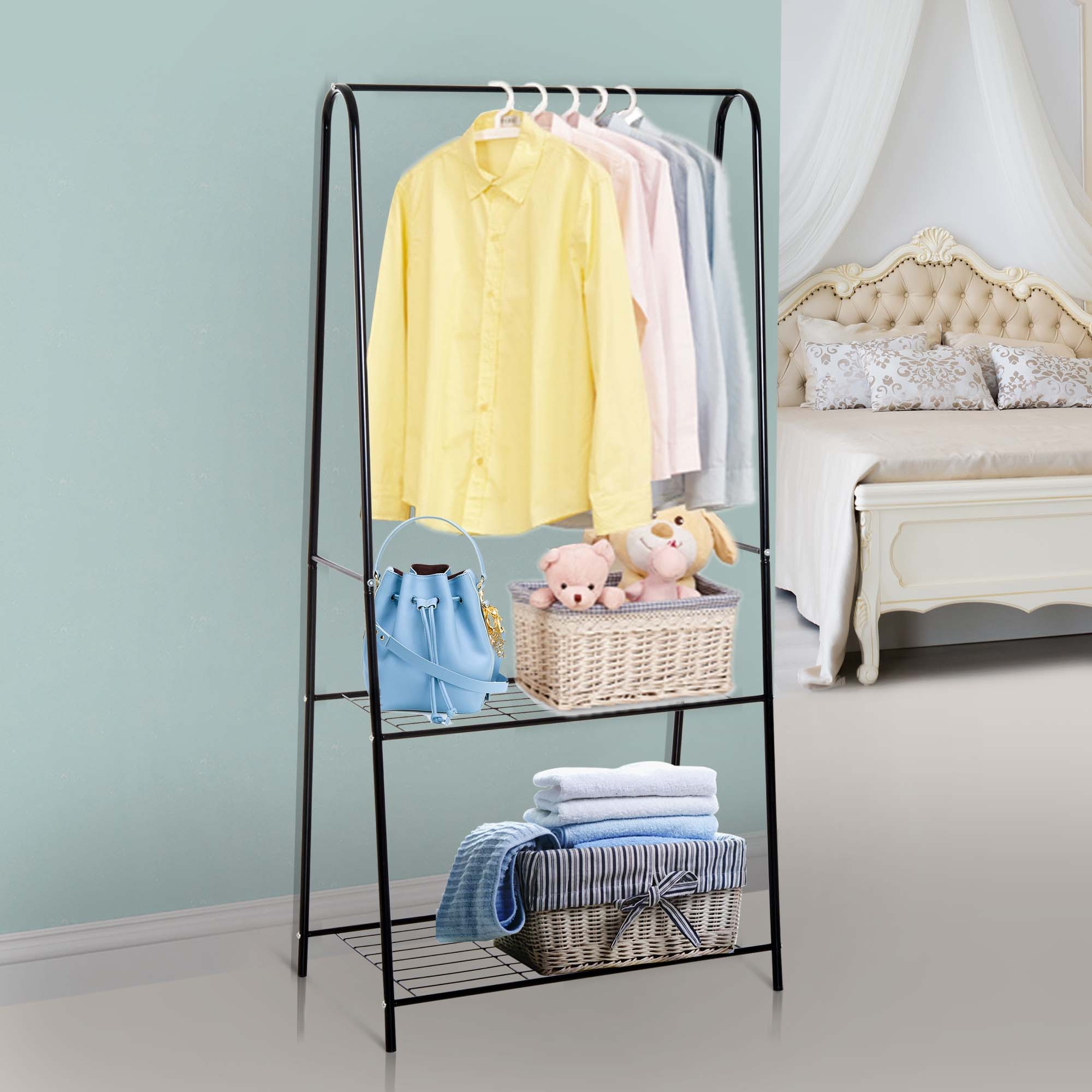 Metal Clothes Rack Black - Home Deals