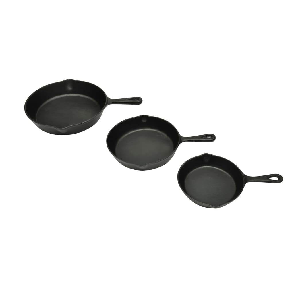 Set of 3 BBQ Steak Pans Cast Iron - The Home Maker