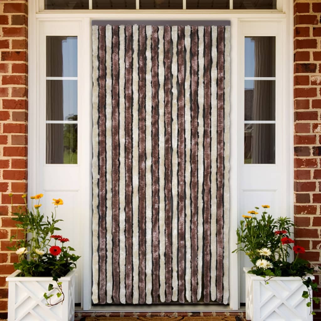 Insect Curtain Beige and Light Brown 100x220 cm Chenille - Millennium Furniture
