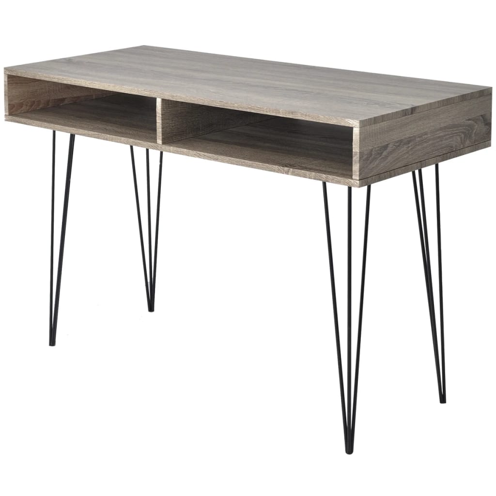 Desk with 2 Compartments Grey - Brittle & Co