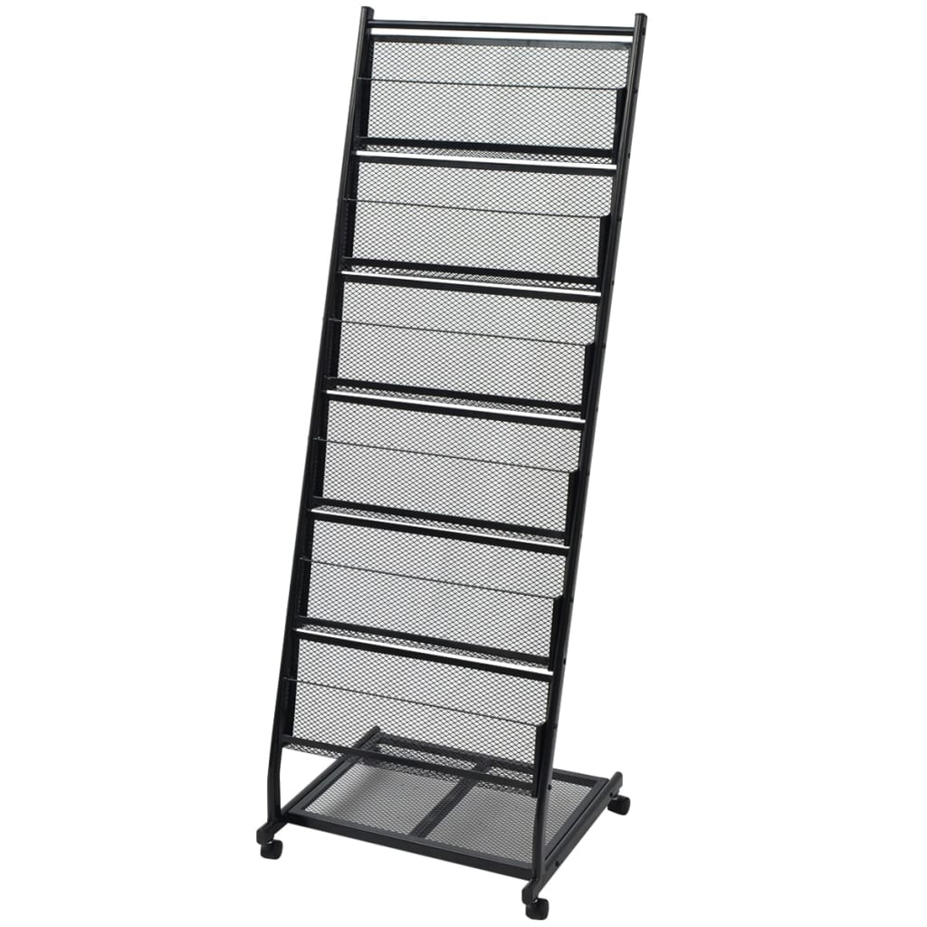 Magazine Rack 47.5x43x133 cm Black A4 - Merlin Deals