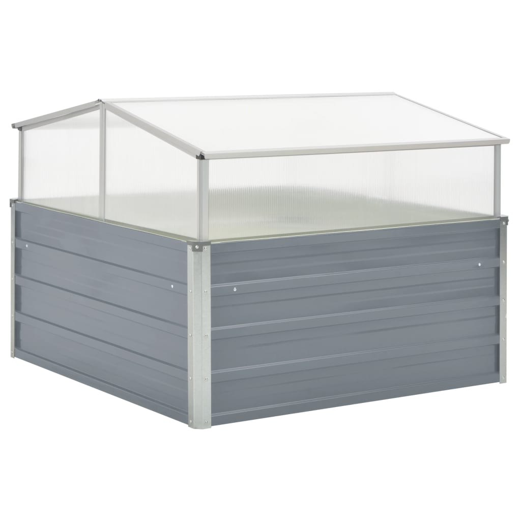 Greenhouse 100x100x85 cm Galvanised Steel Grey - Style and Chic