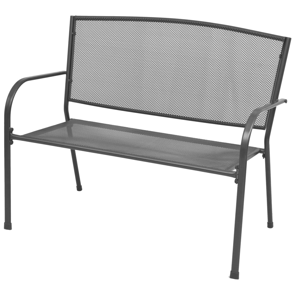 Garden Bench 108 cm Steel and Mesh Anthracite - Tyrell & Tyrell
