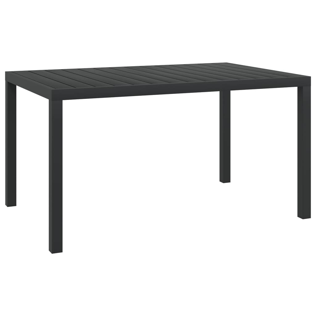 Garden Table Black 150x90x74 cm Aluminium and WPC - Tyrell & Tyrell