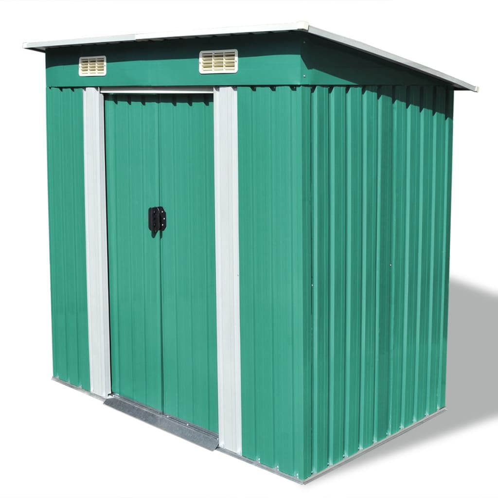 Garden Shed Green Metal - Discount Dealers