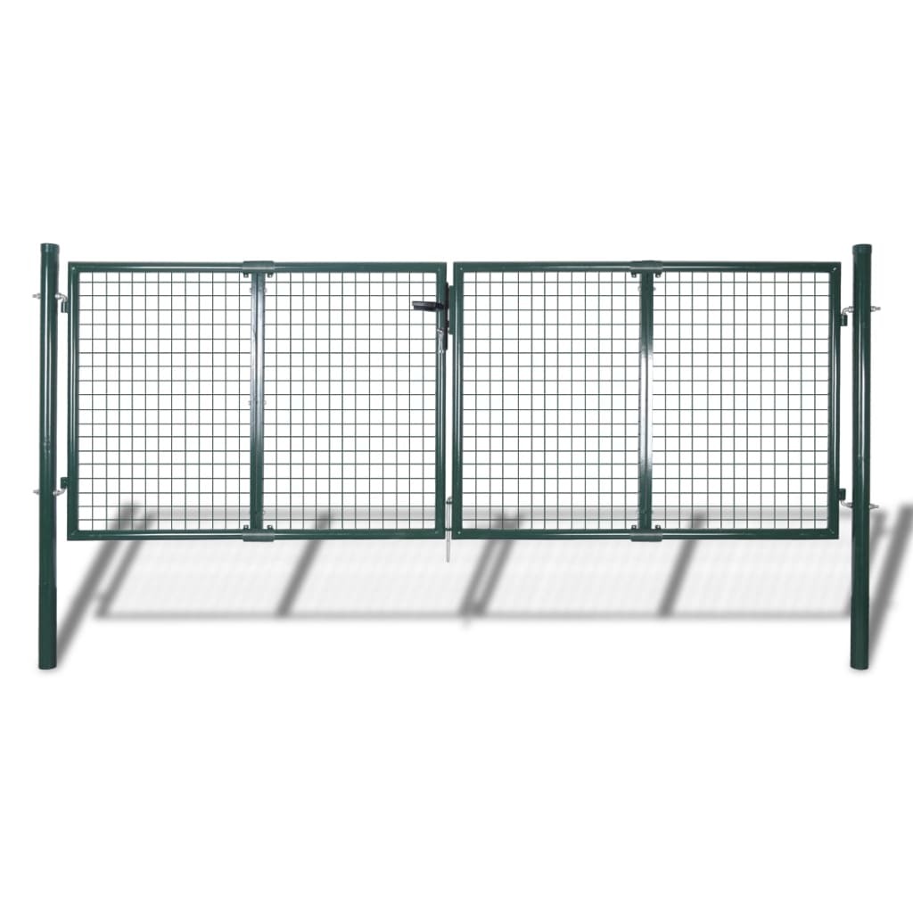 Fence Gate Steel 306x150 cm Green - Unbeatable Bargains