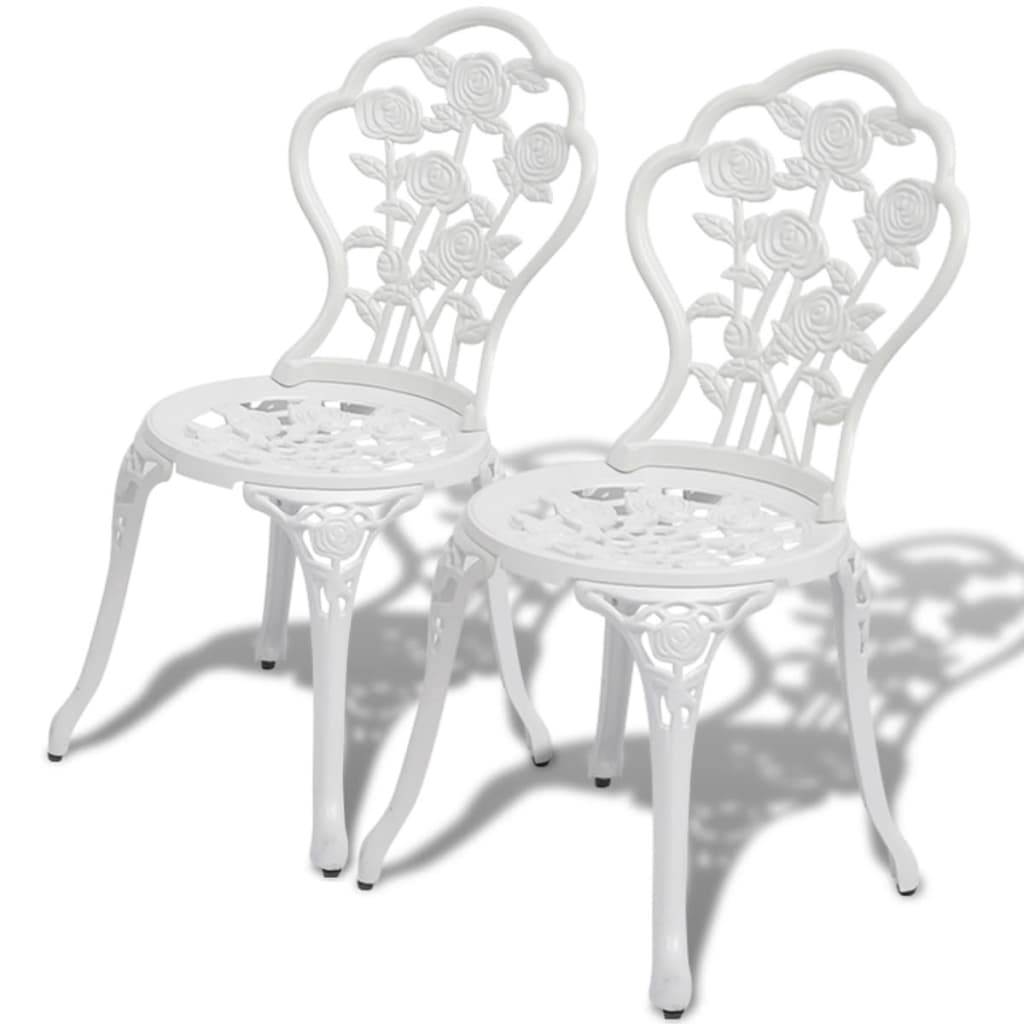 Bistro Chairs 2 pcs Cast Aluminium White - Sid & Sam