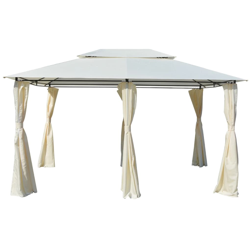 Garden Marquee with Curtains 4x3 m White - All Things Good