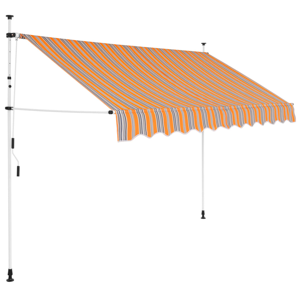 Manual Retractable Awning 300 cm Yellow and Blue Stripes - R and M Furniture