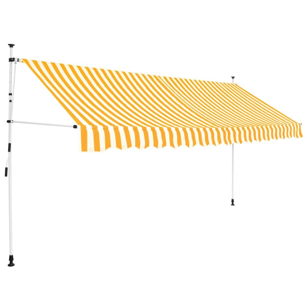 Manual Retractable Awning 350 cm Orange and White Stripes - R and M Furniture