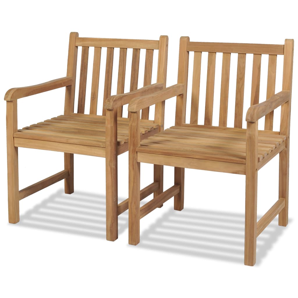 Outdoor Chairs 2 Pieces Solid Teak Wood - Direct Imports