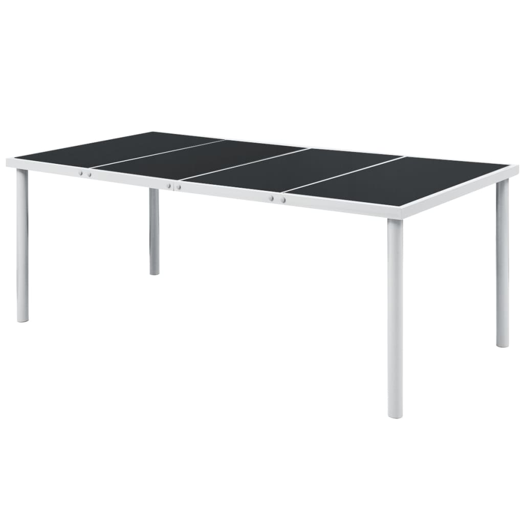 Garden Table 190x90x74 cm Black Steel - Millennium Furniture