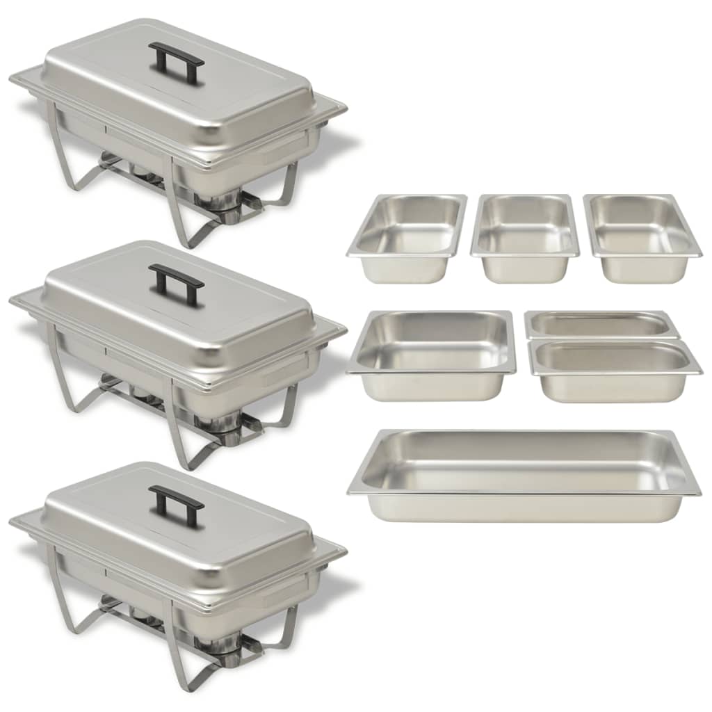 3 Piece Chafing Dish Set Stainless Steel - Tyrell & Tyrell