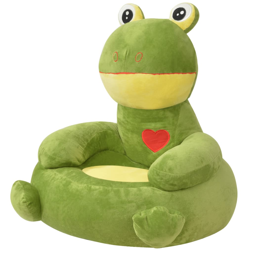 Plush Children's Chair Frog Green - Direct Imports