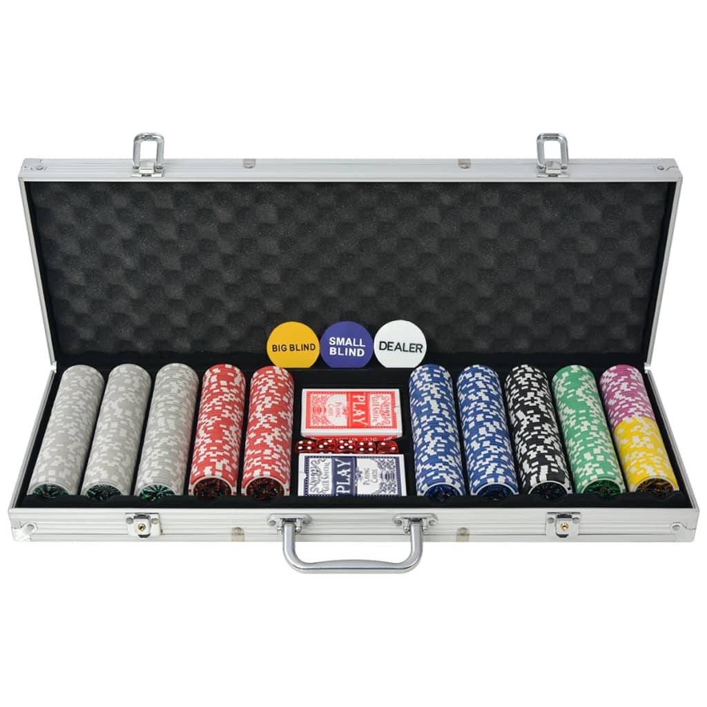Poker Set with 500 Laser Chips Aluminium - Merkel Designers