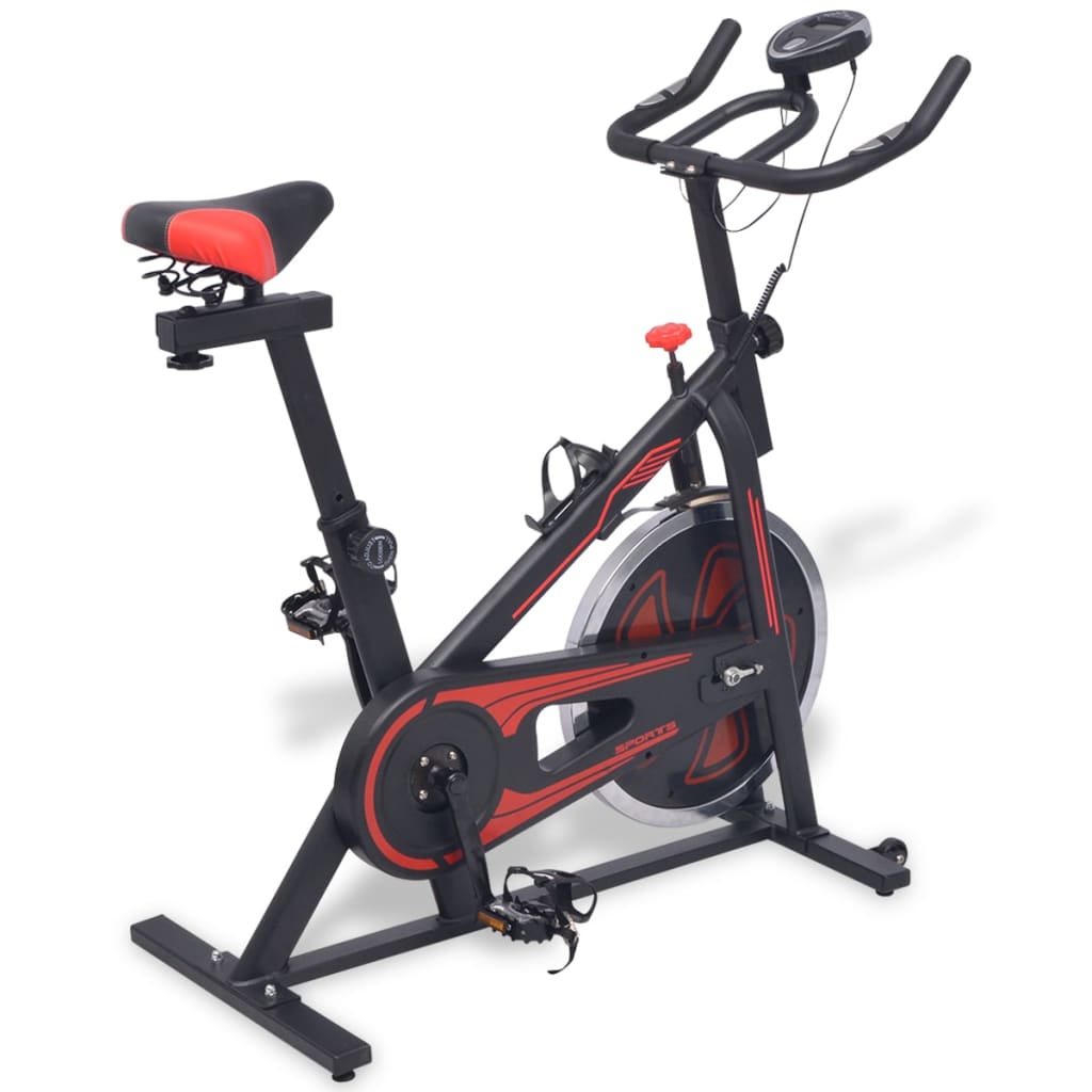 Exercise Training Bike with Pulse Sensors Black and Red - Discount Dealers