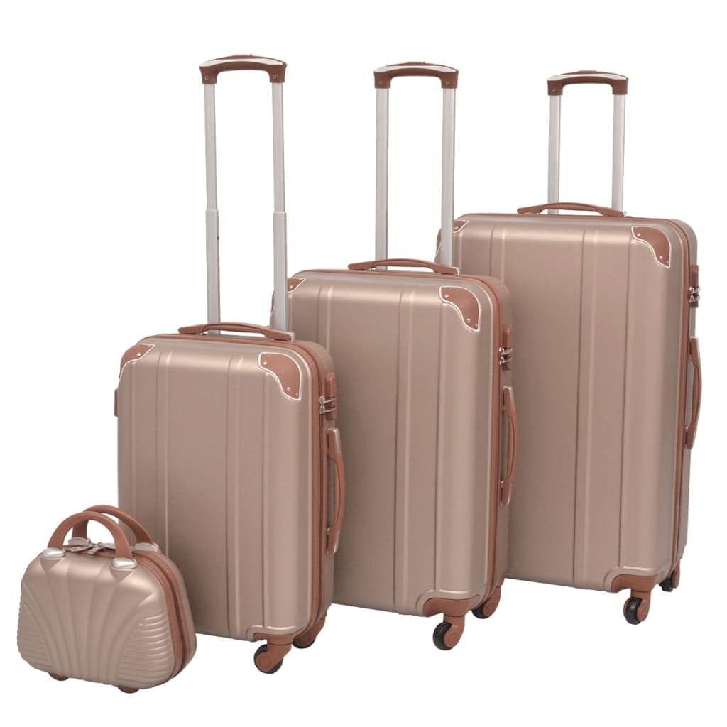 Four Piece Hardcase Trolley Set Champagne - Millennium Furniture
