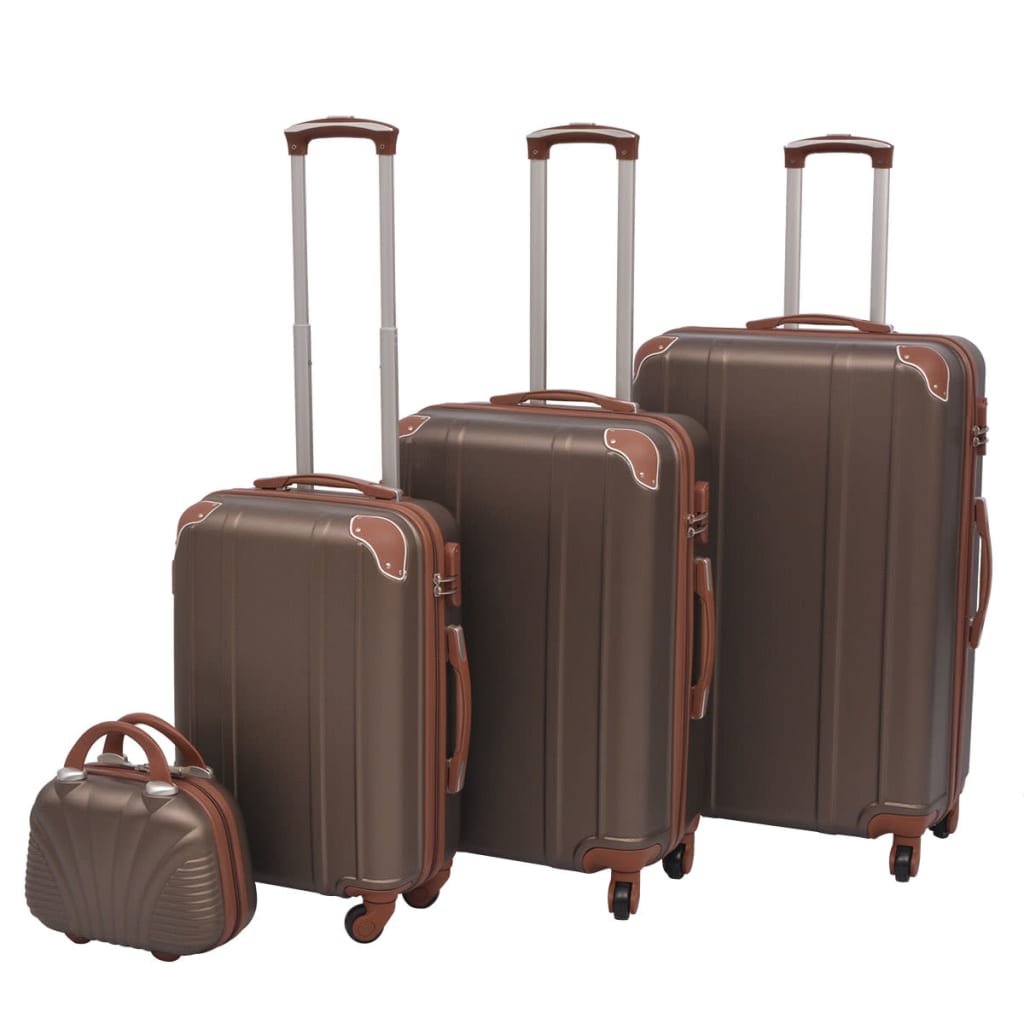 Four Piece Hardcase Trolley Set Coffee - Sid & Sam
