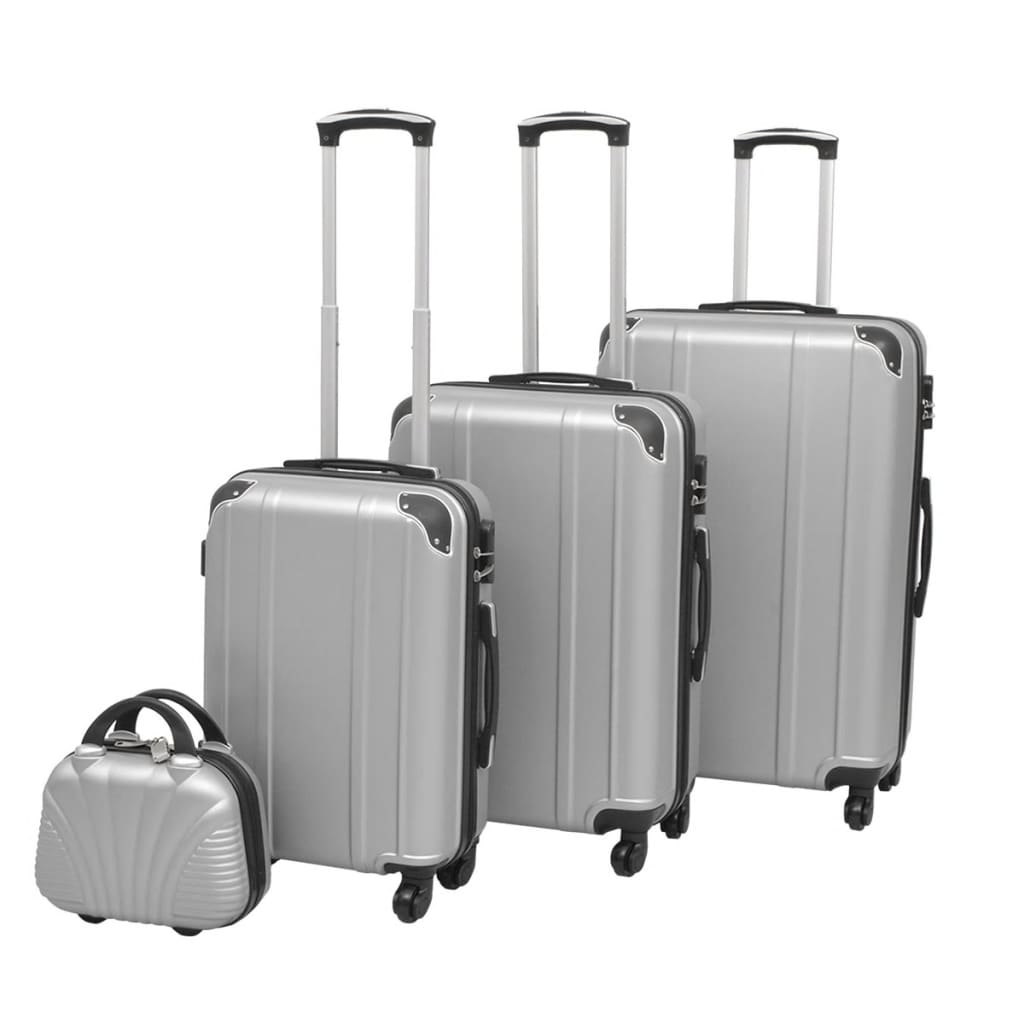 Four Piece Hardcase Trolley Set Silver - Unbeatable Bargains
